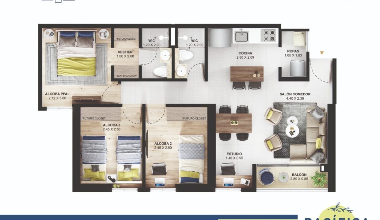 Apartamento en Venta en Itagui Antioquia 70m2 (17)